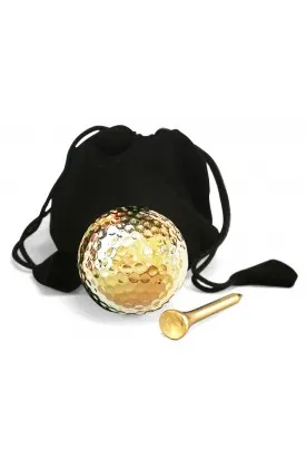 Display Golf Ball & Tee Set  24 Karat Gold-Dipped