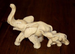 faux ivory elephant figure