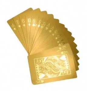 gold poker cards gift idea for anniversary